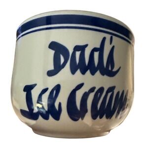 Clay Design Dads Ice Cream Ceramic Bowl Blue White Stoneware E3775 Father's Day